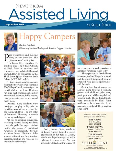 assisted living facility newsletter